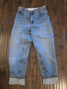 Lands' End Classic Light Wash Mom Jeans